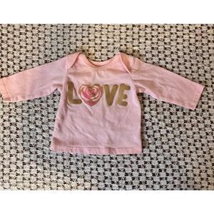 Wonder Nation Baby Girl Long Sleeve Love Graphic Cotton Top Newborn